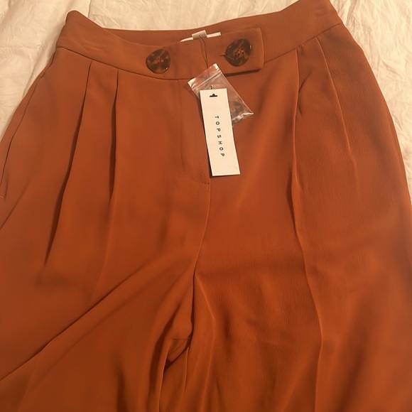 Wide leg Topshop rust color culottes - Picture 4 of 4